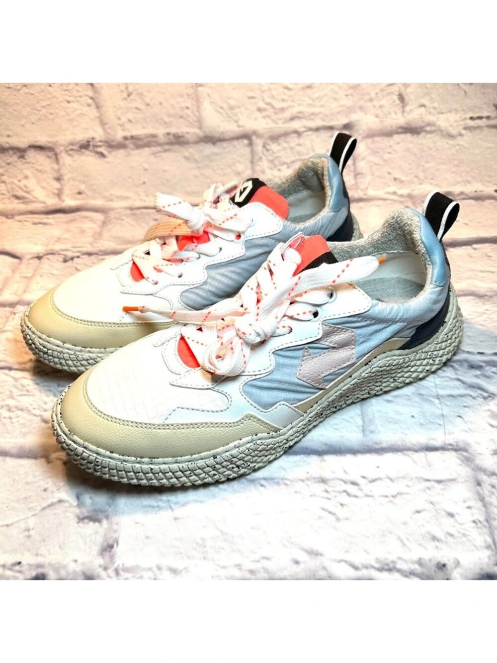 ID.EIGHT Hana Light Mix Square Sneakers Womens‎ 39 Multicolor Lace Up Low Top